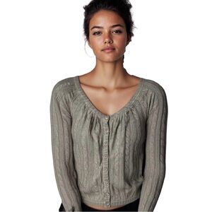 Abercrombie & Fitch Y2K Rabbit Hair Blend Cardigan Size M Preppy Coquette Viral